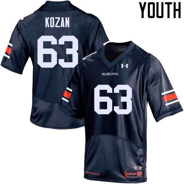 Auburn Tigers Youth Alex Kozan #63 Navy Under Armour Stitched College NCAA Authentic Football Jersey PKH8174CG